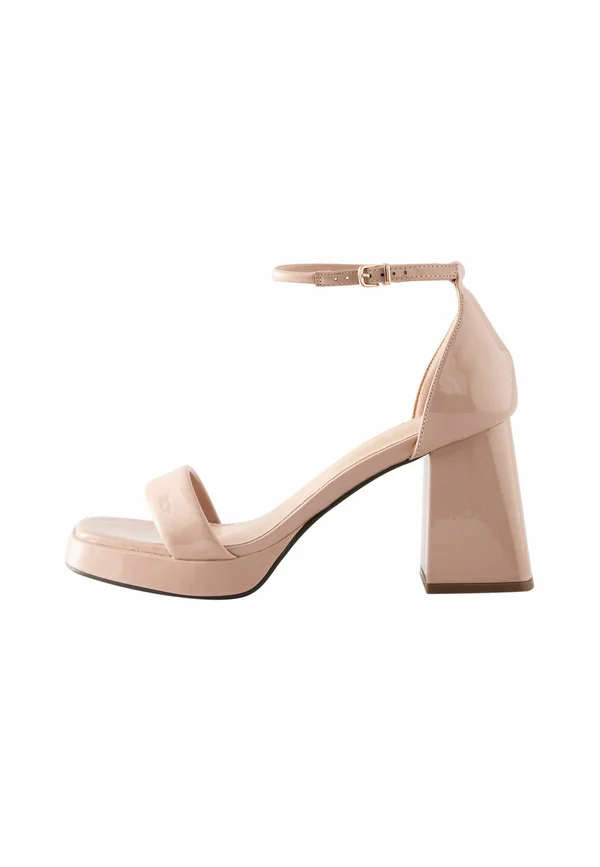REGULAR FIT - FOREVER COMFORT SQUARE TOE PLATFORM FLARE HEELS - High Heel Sandalette - nude