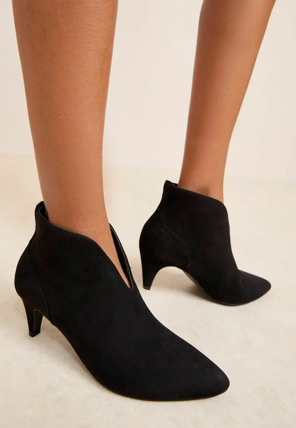 REGULAR FIT - FORMAL HEEL FIT - Ankle Boot - black faux suede