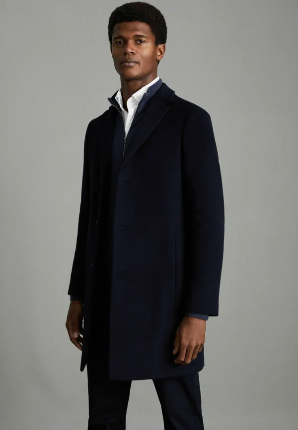 REGULAR FIT GABLE SINGLE BREASTED EPSOM - Klassischer Mantel - navy