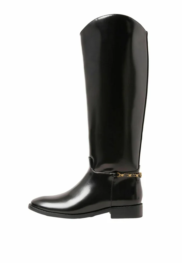 REGULAR FIT - GLOSSY RIDING WITH STIRRUP CHAIN DETAIL - Stiefel - black