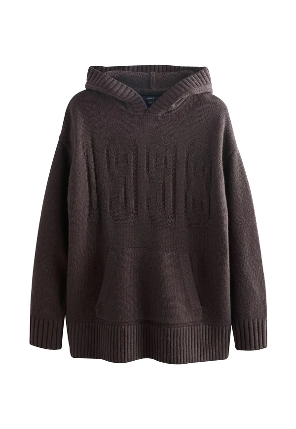 REGULAR FIT - GRAPHIC - Kapuzenpullover - chocolate brown