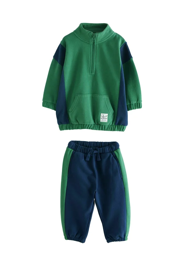 REGULAR FIT - HALF ZIP JOGGERS SET - Trainingsanzug - green