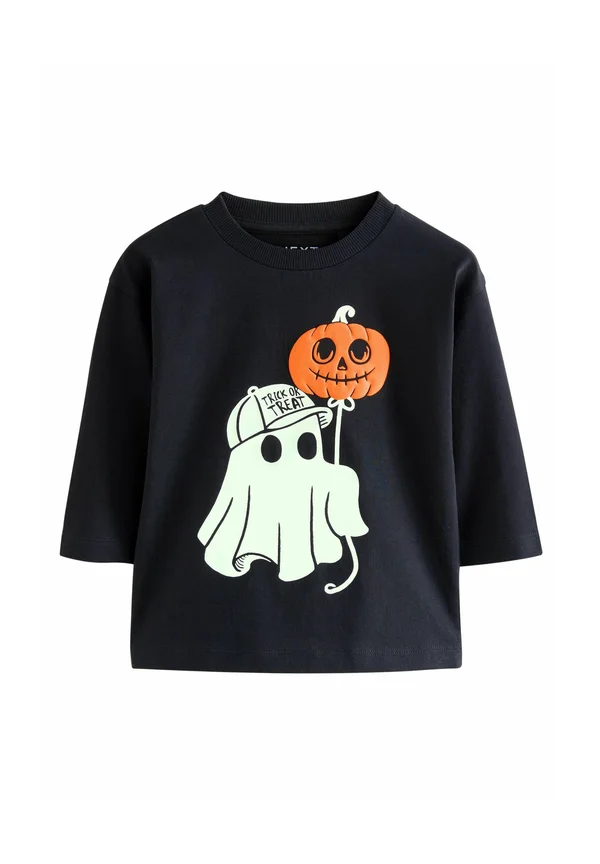 REGULAR FIT - HALLOWEEN LONG SLEEVE GRAPHIC  - Langarmshirt - black glow in the dark ghost