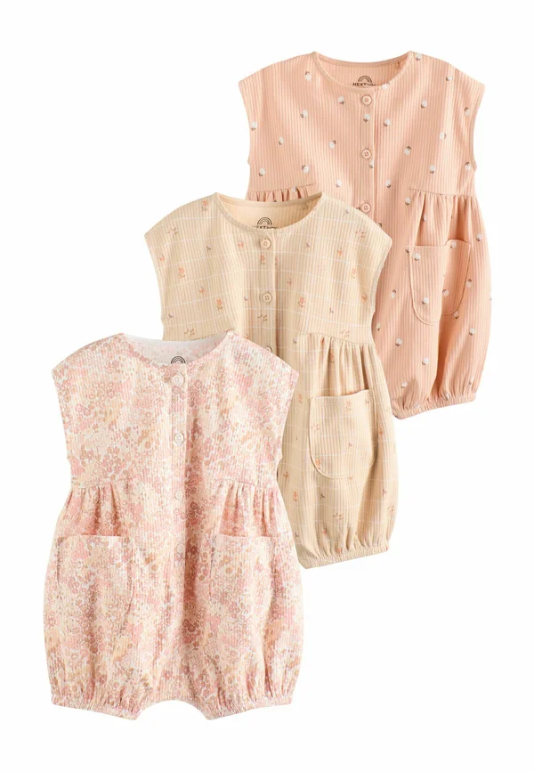 REGULAR FIT - HEART  3 PACK  - Jumpsuit - caramel and ecru printed