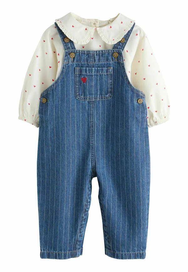 REGULAR FIT  HEART PRINT  SET - Bluse - dark blue denim