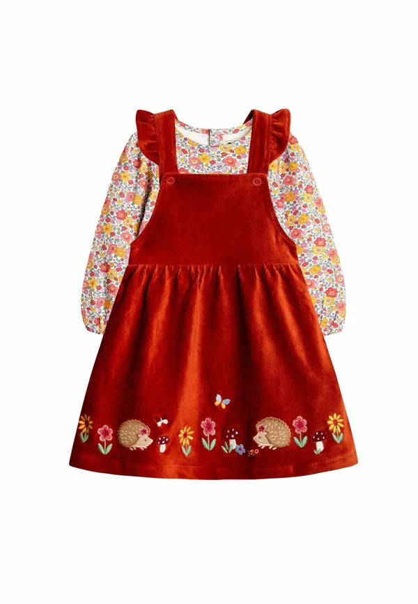 REGULAR FIT-HEDGEHOG APPLIQUE PINAFORE SET - Langarmshirt - orange rust hedgehog