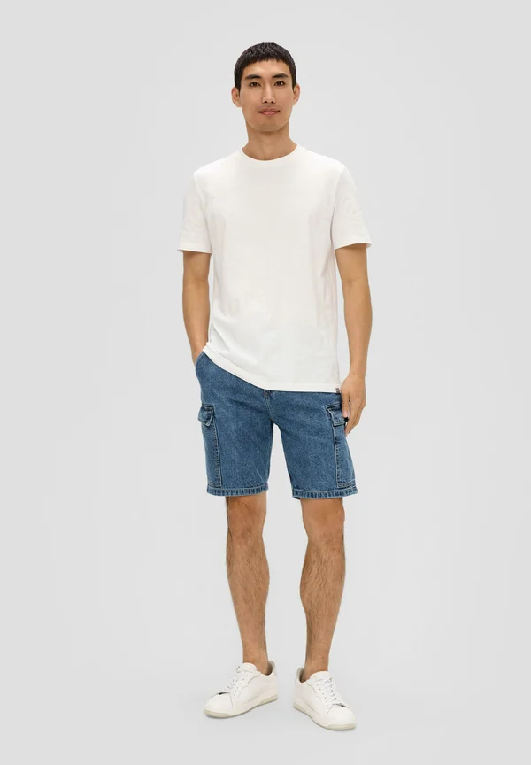 REGULAR FIT HIGH RISE - Jeans Shorts - blau