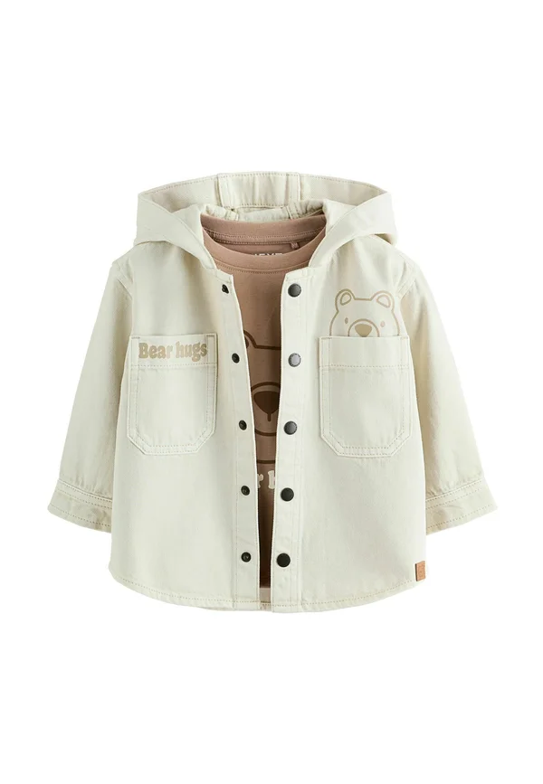 REGULAR FIT - HOODED SET - Jeansjacke - ecru bear