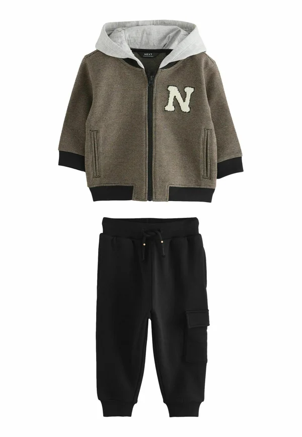 REGULAR FIT  HOODED  SET - Trainingsanzug - brown and black check