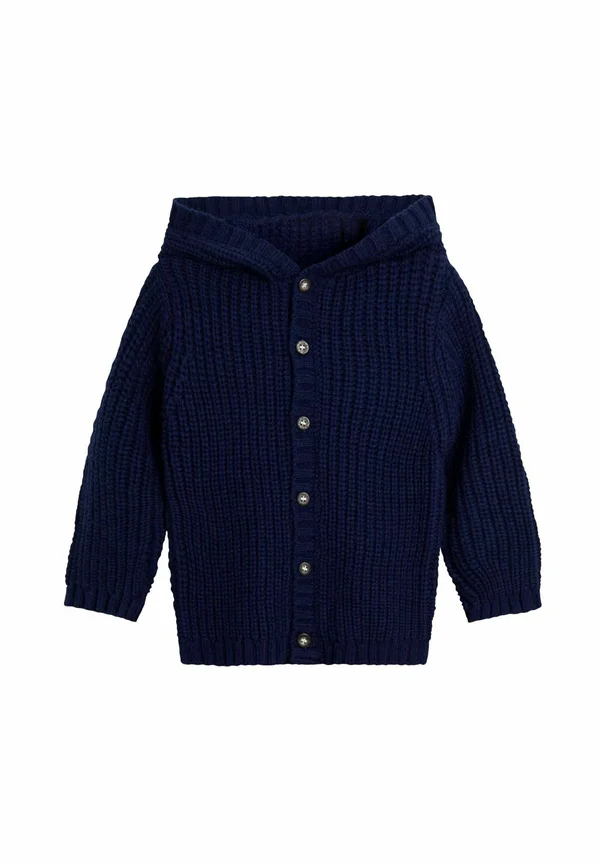 REGULAR FIT - HOODED - Strickjacke - blue