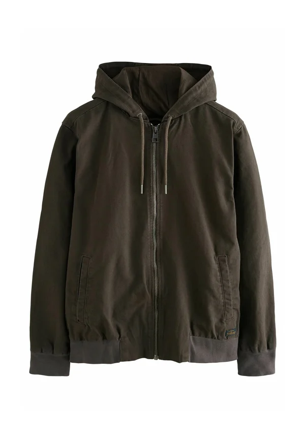 REGULAR FIT HOODED THROUGH WORKER - Leichte Jacke - dark brown