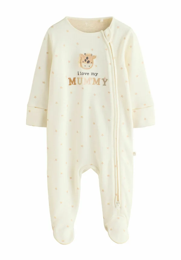 REGULAR FIT I LOVE MY MUMMY TWO WAY ZIP  - Strampler - ecru