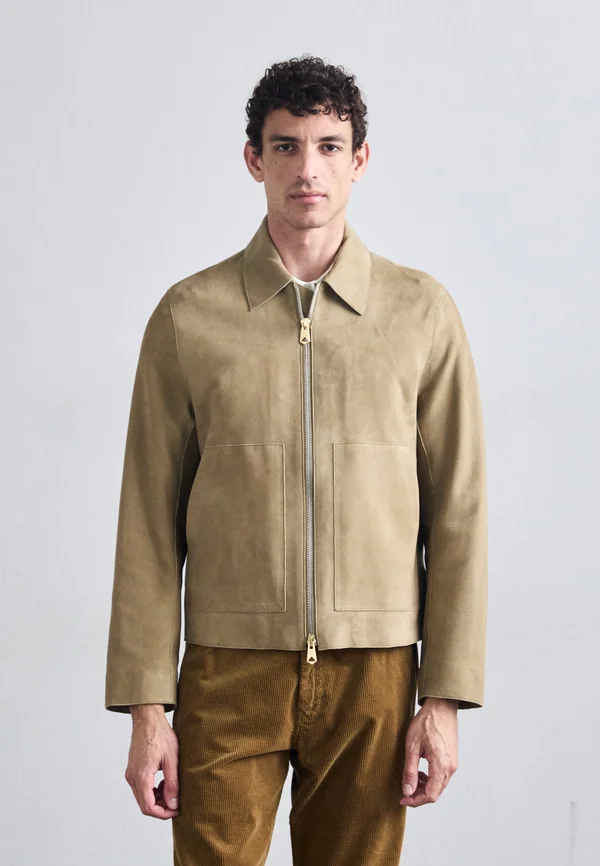 REGULAR FIT JACKET - Lederjacke - green