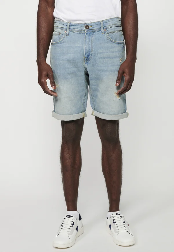 REGULAR FIT  - Jeans Shorts - azul cl   light blue