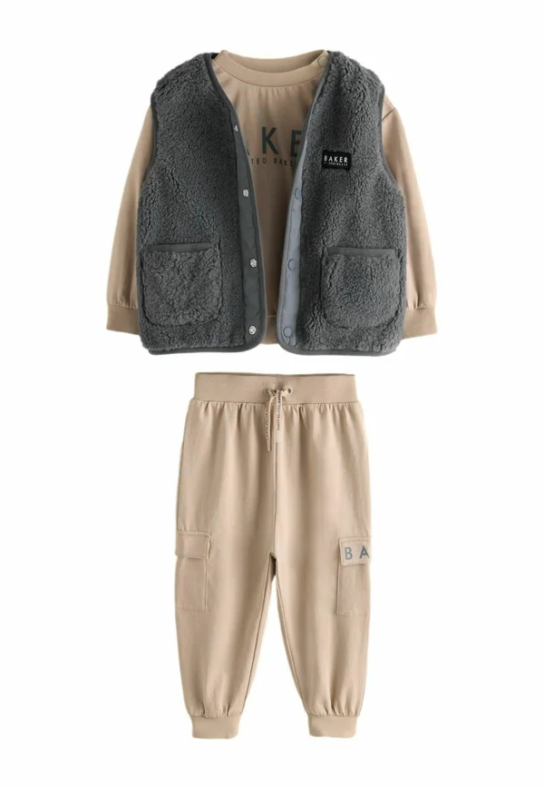 REGULAR FIT - JOGGERS SET   - Weste - stone