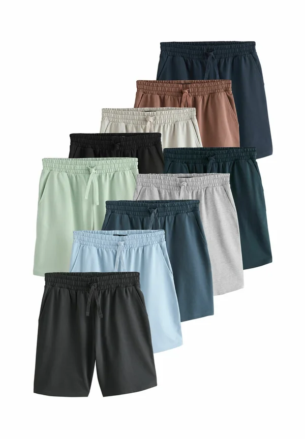REGULAR FIT - LIGHTWEIGHT JOGGERS SHORTS 10 PACK - Jogginghose - black green blue multi