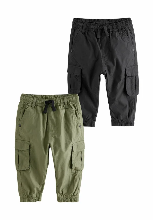 REGULAR FIT - LINED 2 PACK - Cargohose - black khaki