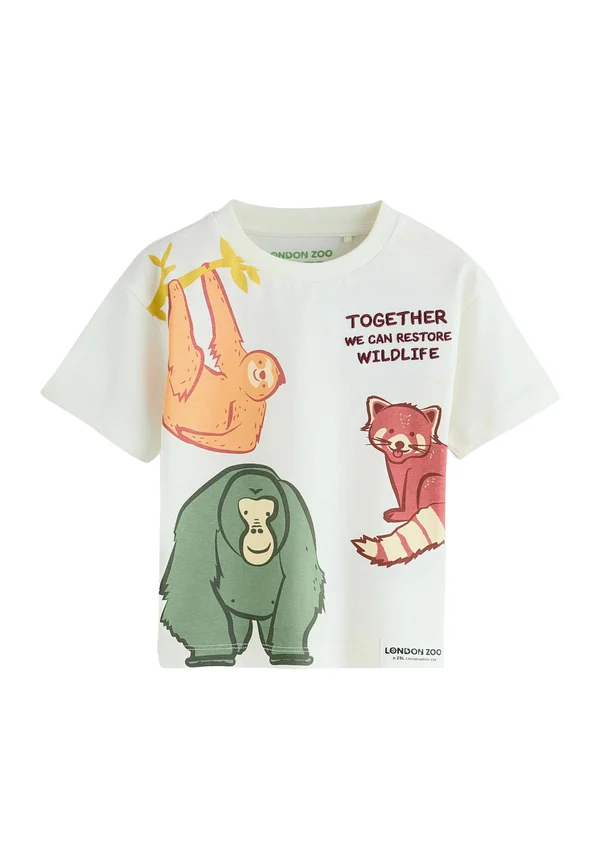 REGULAR FIT - LONDON ZOO SHORT SLEEVE - T-Shirt print - ecru