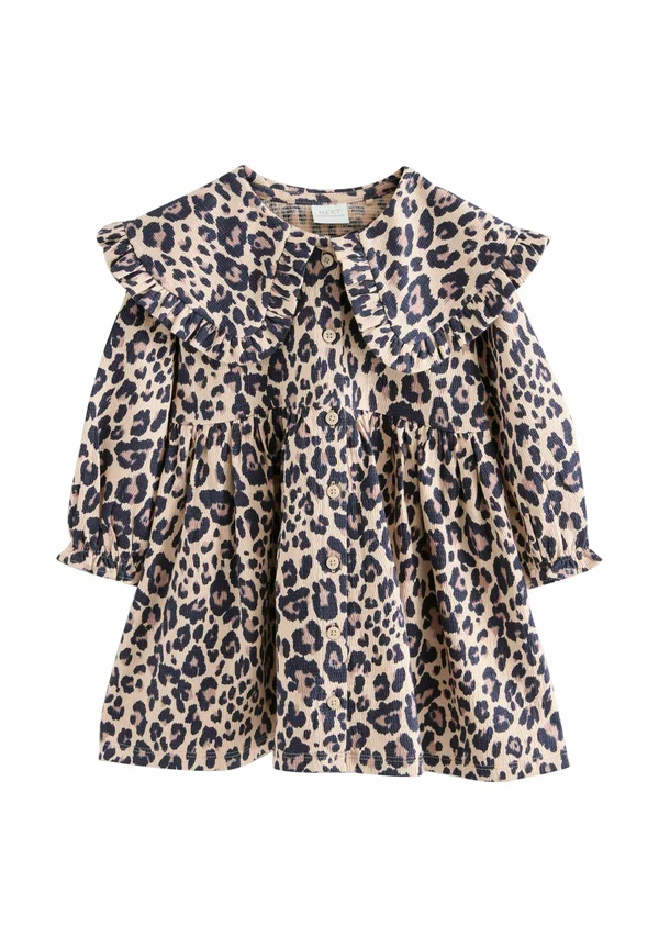 REGULAR FIT - LONG SLEEVE COLLARED - Blusenkleid - leopard print