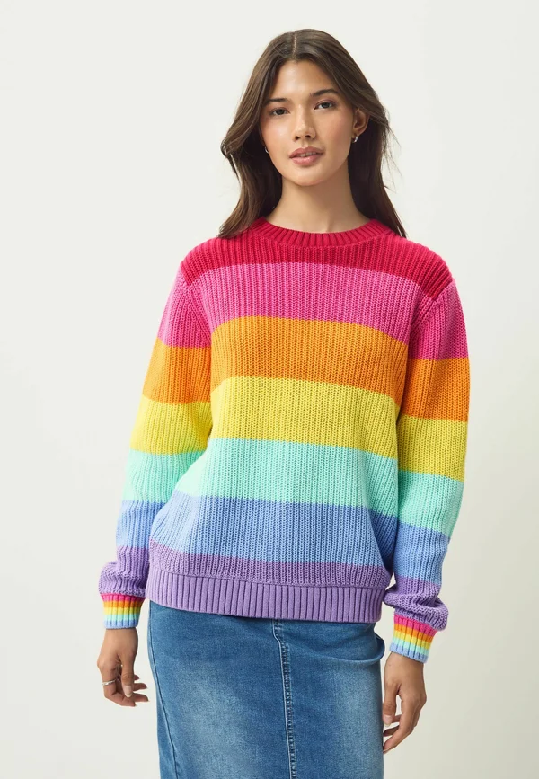 REGULAR FIT - LONG SLEEVE CREWNECK STRIPE - Strickpullover - multi