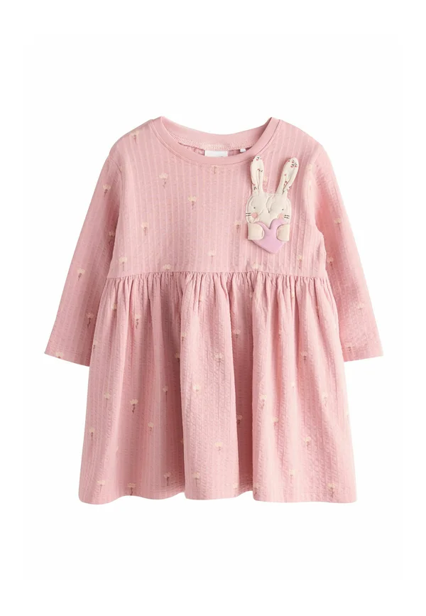 REGULAR FIT - LONG SLEEVE EMBELLISHED - Strickkleid - pink bunny