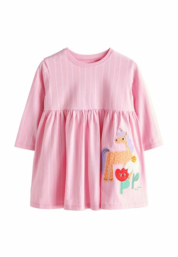 REGULAR FIT - LONG SLEEVE EMBELLISHED - Strickkleid - pink unicorn