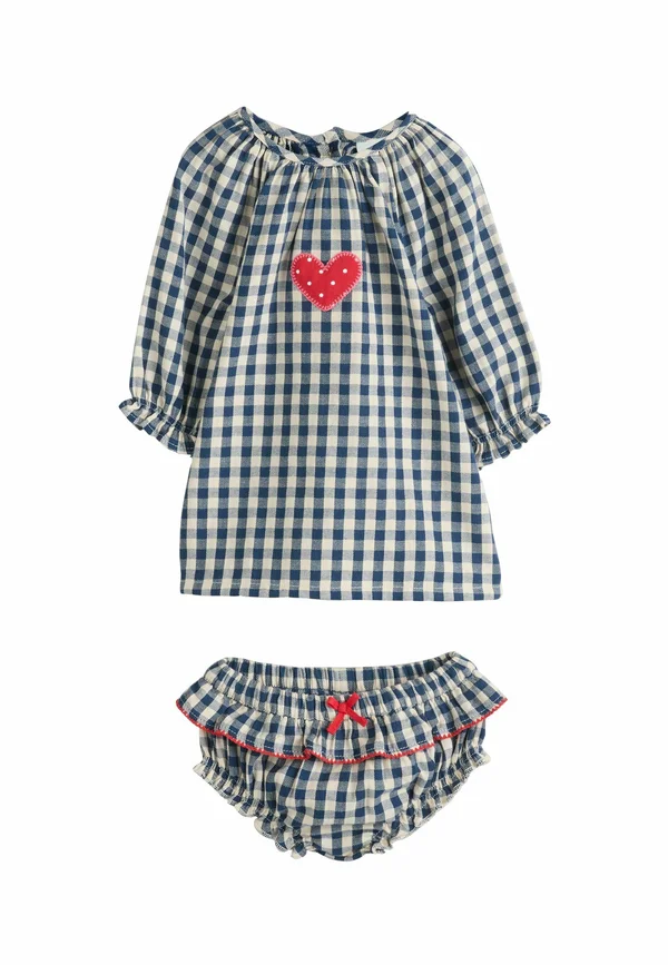 REGULAR FIT - LONG SLEEVE - Freizeitkleid - navy blue gingham heart