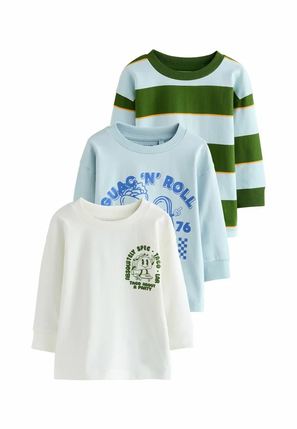 REGULAR FIT - LONG SLEEVE GRAPHIC PRINT 3 PACK  - Langarmshirt - blue/green taco