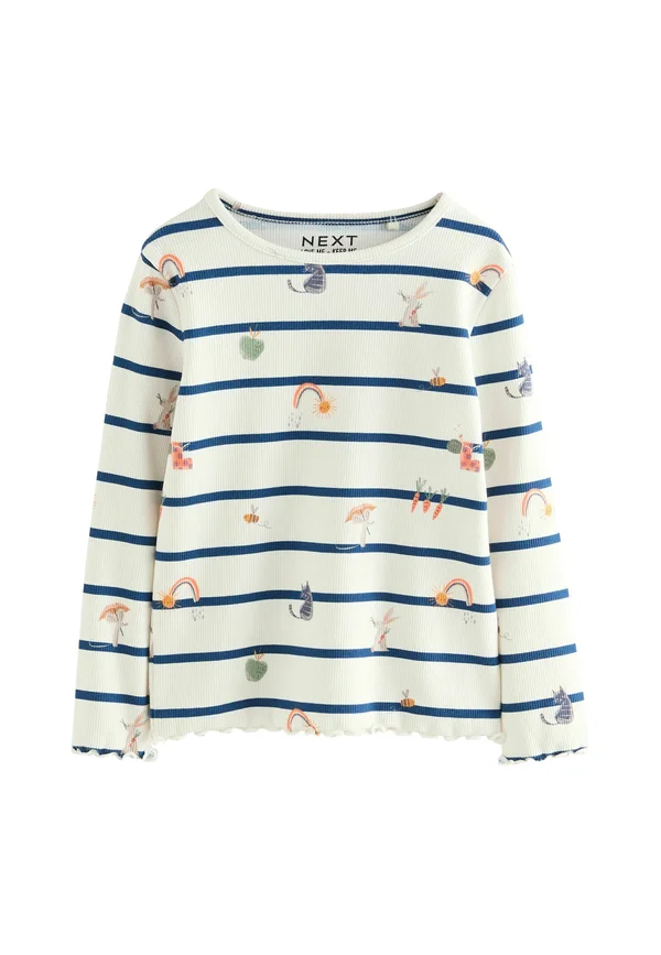 REGULAR FIT LONG SLEEVE - Langarmshirt - ecru navy stripe character