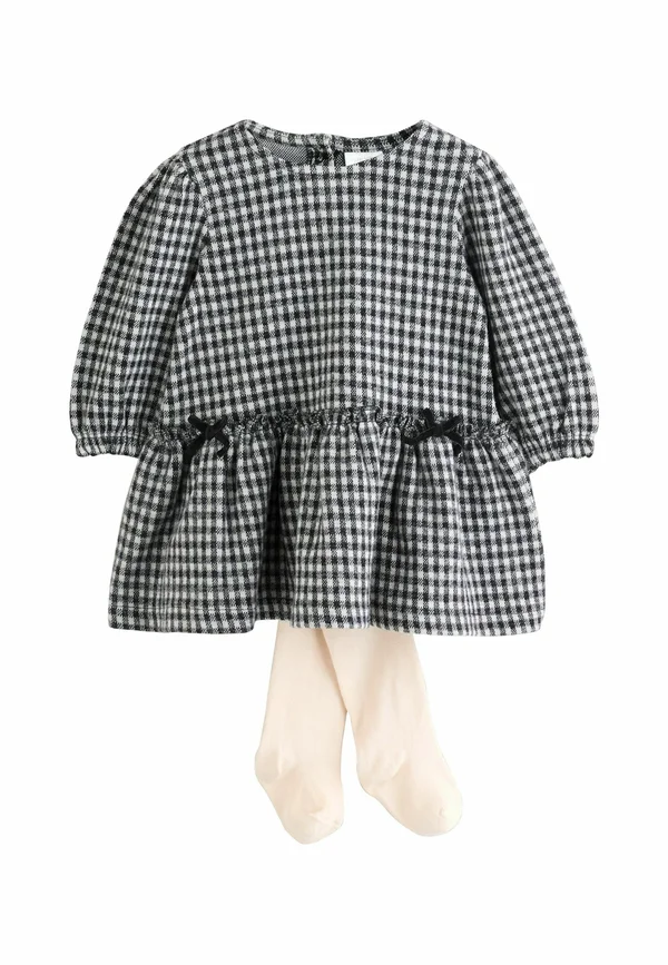 REGULAR FIT - LONG SLEEVE SET - Freizeitkleid - black grey gingham