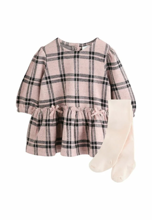 REGULAR FIT - LONG SLEEVE SET - Freizeitkleid - pink check