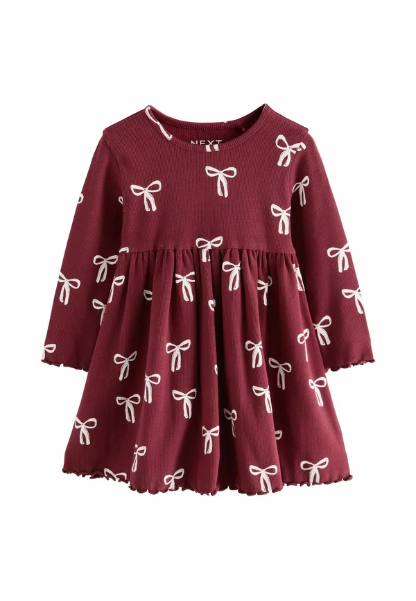 REGULAR FIT  - LONG SLEEVE   - Strickkleid - burgundy