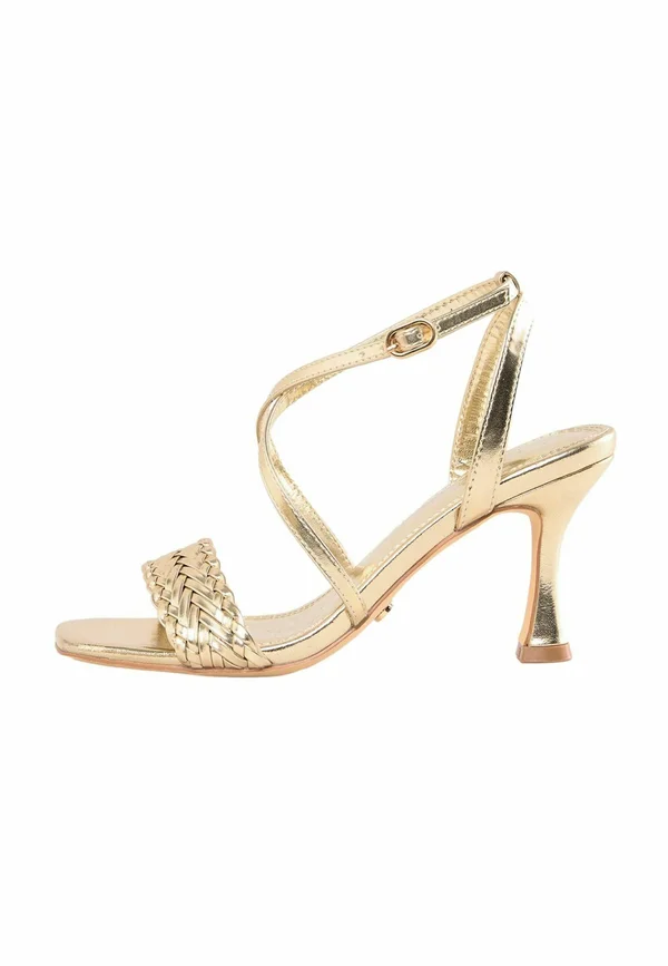 REGULAR FIT - MID CROSS OVER STRAPPY - High Heel Sandalette - gold-coloured