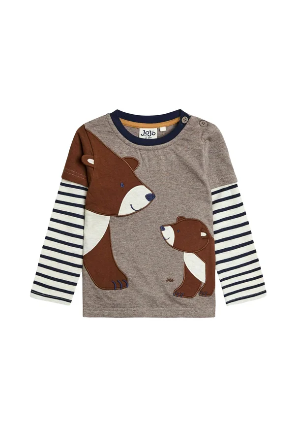 REGULAR FIT - MOCK APPLIQUÉ - Langarmshirt - brown bear