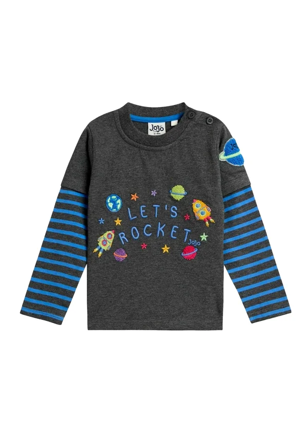 REGULAR FIT - MOCK APPLIQUÉ - Langarmshirt - grey