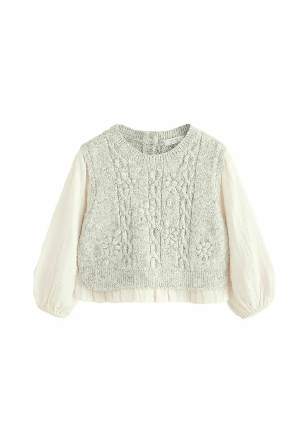 REGULAR FIT - MOCK  - Strickpullover - grey