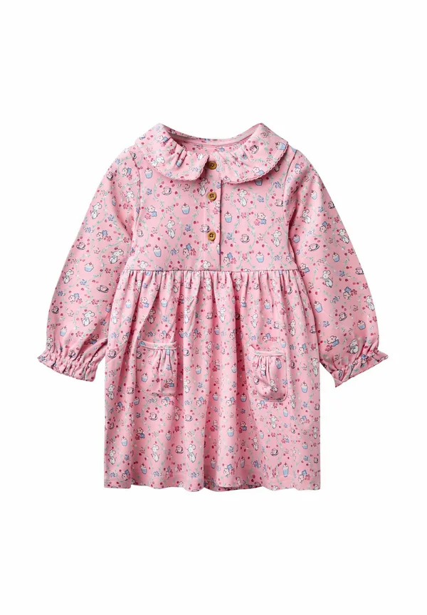 REGULAR FIT-MOUSE TEA PARTY BUTTON FRONT FRILL COLLAR - Jerseykleid - pink