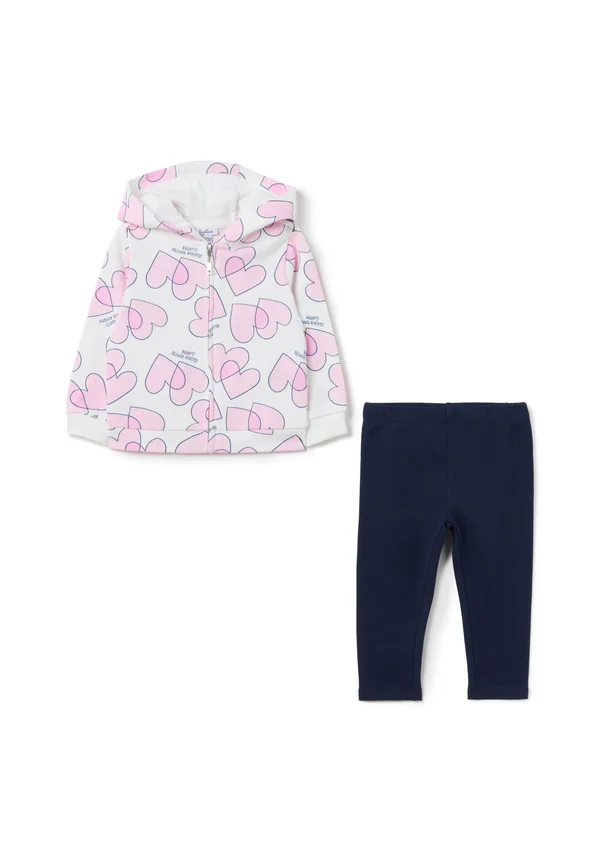 REGULAR FIT OUTFIT SET - Sweatjacke - white/pink