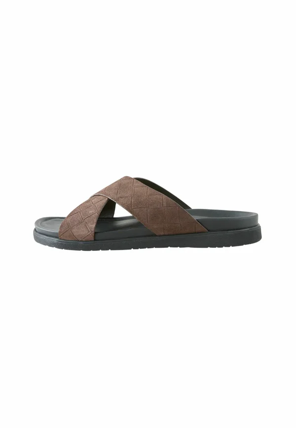 REGULAR FIT - Pantolette flach - dark brown