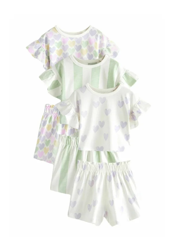 REGULAR FIT PASTEL STRIPE SET 3 PACK - Nachtwäsche Set - white purple