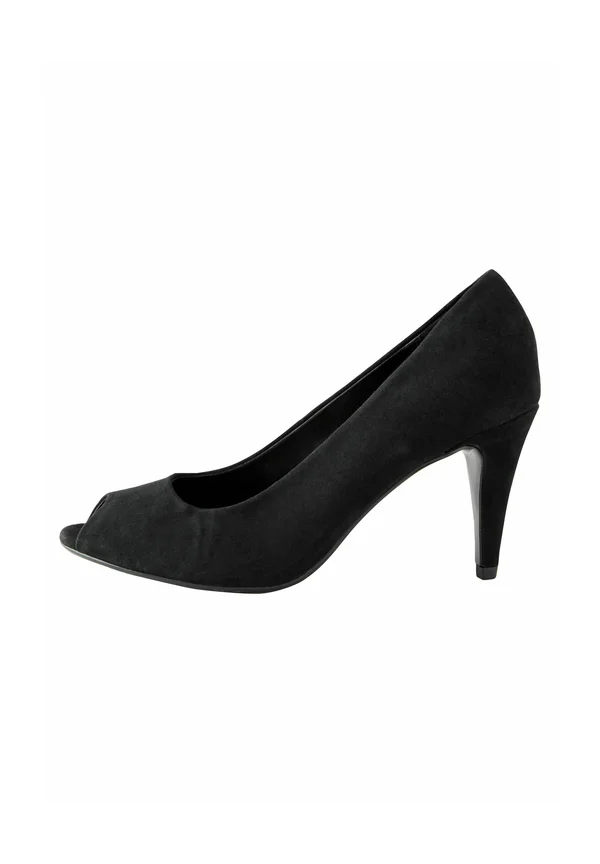 REGULAR FIT - Peeptoe - black suede