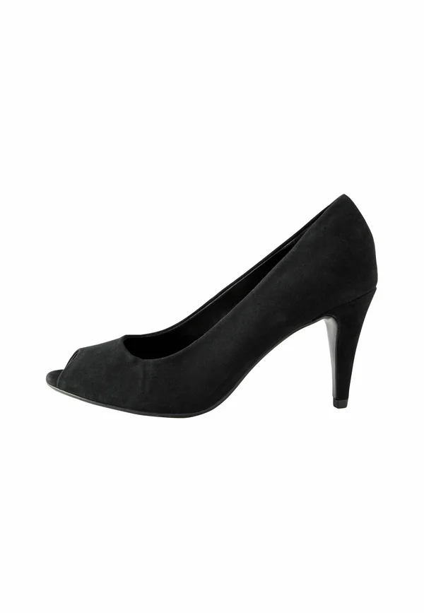 REGULAR FIT - Peeptoe - new black suede