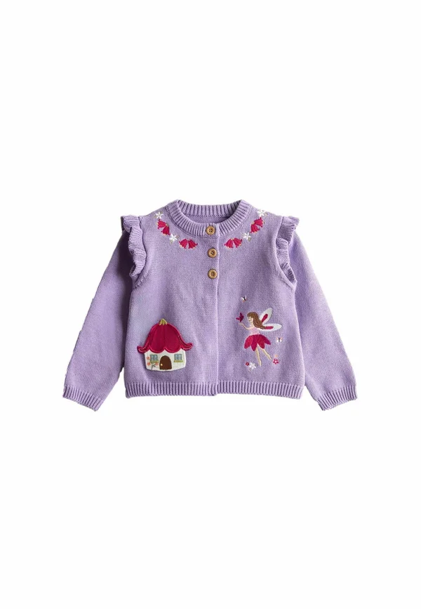 REGULAR FIT - PET IN POCKET APPLIQUE - Strickjacke - lilac