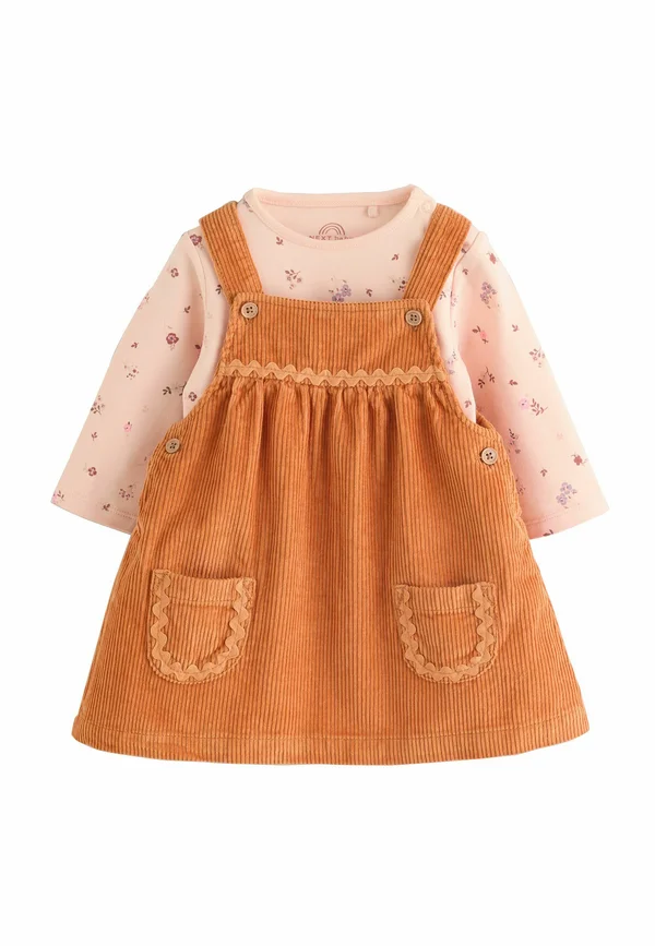 REGULAR FIT - PINAFORE AND LONG SLEEVE 2 PIECE SET  - Body - orange ditsy
