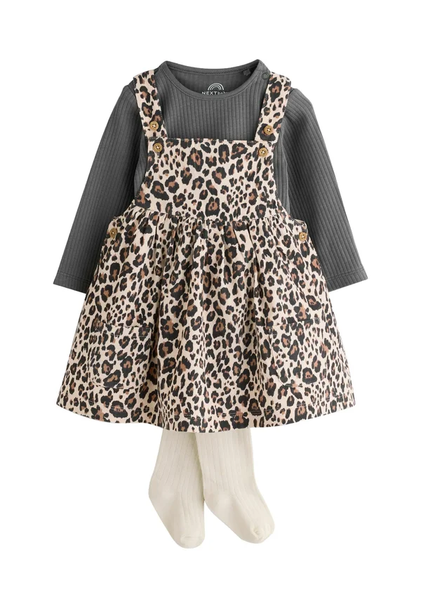 REGULAR FIT -  PINAFORE SET - Body - charcoal leopard