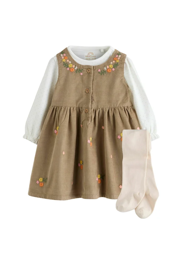 REGULAR FIT -  PINAFORE SET - Body - olive green embroidered