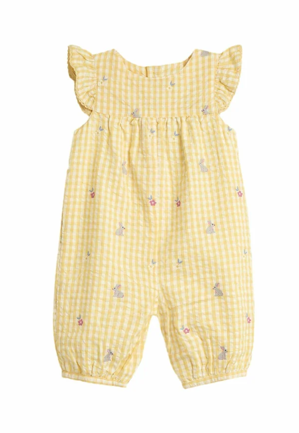 REGULAR FIT-PRETTY RUFFLE EMBROIDERED - Jumpsuit - yellow bunny gingham