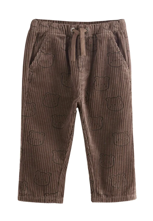 REGULAR FIT -  PULL ON - Stoffhose - brown bear print