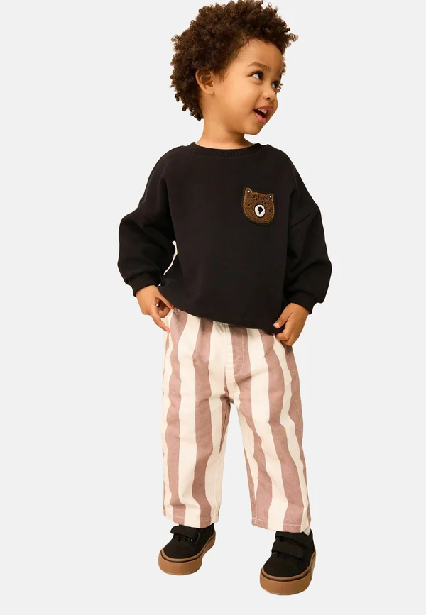 REGULAR FIT -  PULL ON WIDE  - Stoffhose - neutral ecru stripe