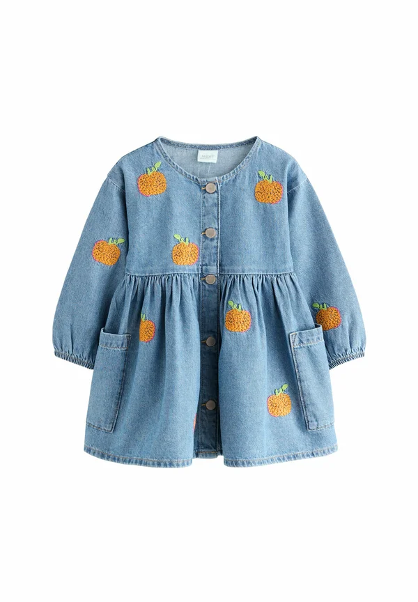 REGULAR FIT - PUMPKIN EMBROIDERED LONG SLEEVE - Jeanskleid - denim